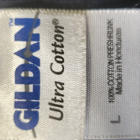 GILDEN ULTRA COTTON. Short sleeve navy blue size large. SKUNK APE Unlimited - Picture 4 of 5